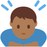 Person Bowing: Medium-Dark Skin Tone on Twitter Twemoji 11.4