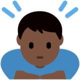 Person Bowing: Dark Skin Tone on Twitter Twemoji 11.4