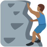 Person Climbing: Medium-Dark Skin Tone on Twitter Twemoji 11.4