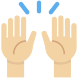 Raising Hands: Medium-Light Skin Tone on Twitter Twemoji 11.4