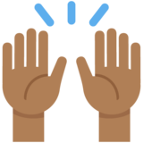 Raising Hands: Medium-Dark Skin Tone on Twitter Twemoji 11.4