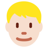 Person: Light Skin Tone, Blond Hair on Twitter Twemoji 11.4