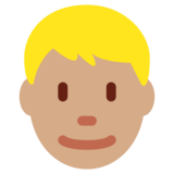 Person: Medium Skin Tone, Blond Hair on Twitter Twemoji 11.4