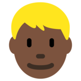 Person: Dark Skin Tone, Blond Hair on Twitter Twemoji 11.4