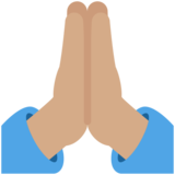 Folded Hands: Medium Skin Tone on Twitter Twemoji 11.4