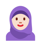 Woman with Headscarf: Light Skin Tone on Twitter Twemoji 11.4