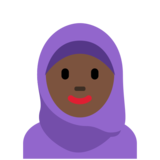 Woman with Headscarf: Dark Skin Tone on Twitter Twemoji 11.4