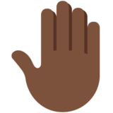 Raised Back of Hand: Dark Skin Tone on Twitter Twemoji 11.4