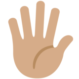Hand with Fingers Splayed: Medium Skin Tone on Twitter Twemoji 11.4