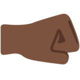 Right-Facing Fist: Dark Skin Tone on Twitter Twemoji 11.4