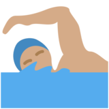 Person Swimming: Medium Skin Tone on Twitter Twemoji 11.4