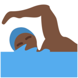 Person Swimming: Dark Skin Tone on Twitter Twemoji 11.4