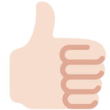 Thumbs Up: Light Skin Tone on Twitter Twemoji 11.4
