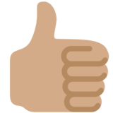 Thumbs Up: Medium Skin Tone on Twitter Twemoji 11.4