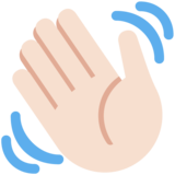 Waving Hand: Light Skin Tone on Twitter Twemoji 11.4