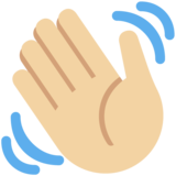 Waving Hand: Medium-Light Skin Tone on Twitter Twemoji 11.4