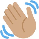 Waving Hand: Medium Skin Tone on Twitter Twemoji 11.4