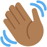 Waving Hand: Medium-Dark Skin Tone on Twitter Twemoji 11.4