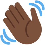 Waving Hand: Dark Skin Tone on Twitter Twemoji 11.4
