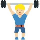 Person Lifting Weights: Medium-Light Skin Tone on Twitter Twemoji 11.4