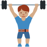 Person Lifting Weights: Medium Skin Tone on Twitter Twemoji 11.4