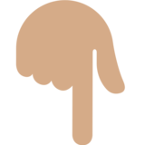 Backhand Index Pointing Down: Medium Skin Tone on Twitter Twemoji 11.4