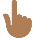 Backhand Index Pointing Up: Medium-Dark Skin Tone on Twitter Twemoji 11.4