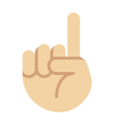 Index Pointing Up: Medium-Light Skin Tone on Twitter Twemoji 11.4