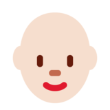 Woman: Light Skin Tone, Bald on Twitter Twemoji 11.4