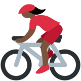 Woman Biking: Dark Skin Tone on Twitter Twemoji 11.4