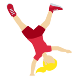Woman Cartwheeling: Medium-Light Skin Tone on Twitter Twemoji 11.4