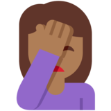 Woman Facepalming: Medium-Dark Skin Tone on Twitter Twemoji 11.4