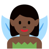 Woman Fairy: Dark Skin Tone on Twitter Twemoji 11.4