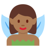 Woman Fairy: Medium-Dark Skin Tone on Twitter Twemoji 11.4
