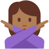 Woman Gesturing No: Medium-Dark Skin Tone on Twitter Twemoji 11.4