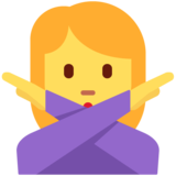 Woman Gesturing No on Twitter Twemoji 11.4