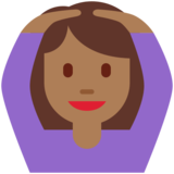 Woman Gesturing OK: Medium-Dark Skin Tone on Twitter Twemoji 11.4