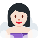 Woman in Steamy Room: Light Skin Tone on Twitter Twemoji 11.4