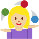Woman Juggling: Medium-Light Skin Tone on Twitter Twemoji 11.4