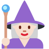 Woman Mage: Light Skin Tone on Twitter Twemoji 11.4