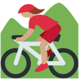 Woman Mountain Biking: Medium Skin Tone on Twitter Twemoji 11.4