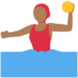 Woman Playing Water Polo: Medium-Dark Skin Tone on Twitter Twemoji 11.4