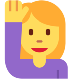 Woman Raising Hand on Twitter Twemoji 11.4