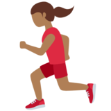 Woman Running: Medium-Dark Skin Tone on Twitter Twemoji 11.4