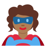 Woman Superhero: Medium-Dark Skin Tone on Twitter Twemoji 11.4