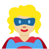 Woman Superhero: Medium-Light Skin Tone on Twitter Twemoji 11.4