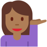 Woman Tipping Hand: Medium-Dark Skin Tone on Twitter Twemoji 11.4