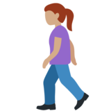 Woman Walking: Medium Skin Tone on Twitter Twemoji 11.4