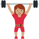 Woman Lifting Weights: Medium Skin Tone on Twitter Twemoji 11.4