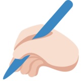 Writing Hand: Light Skin Tone on Twitter Twemoji 11.4
